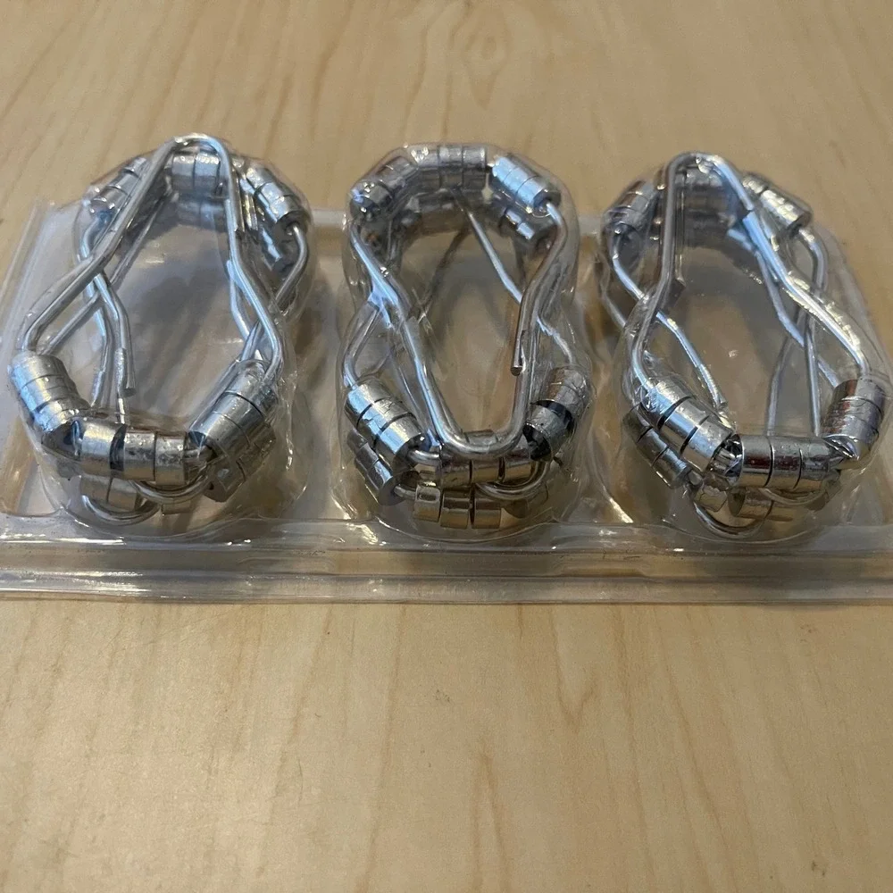 Chrome Easy Glide Shower Curtain Hooks Set of 12 New in Box